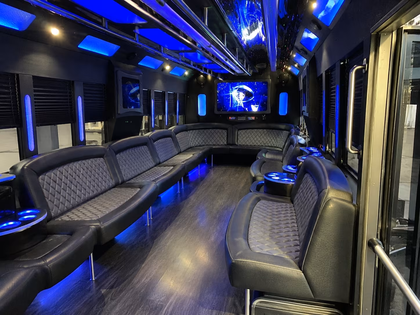 cathedral city 28 passenger party bus interior