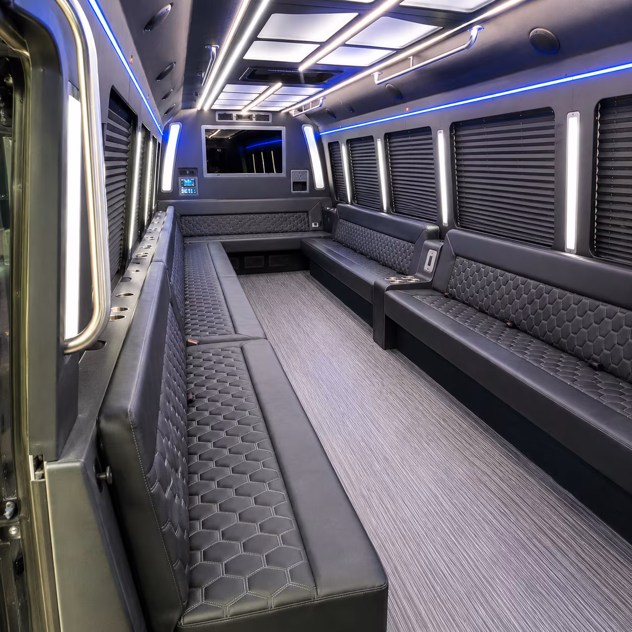 cathedral city 40 passenger party bus interior