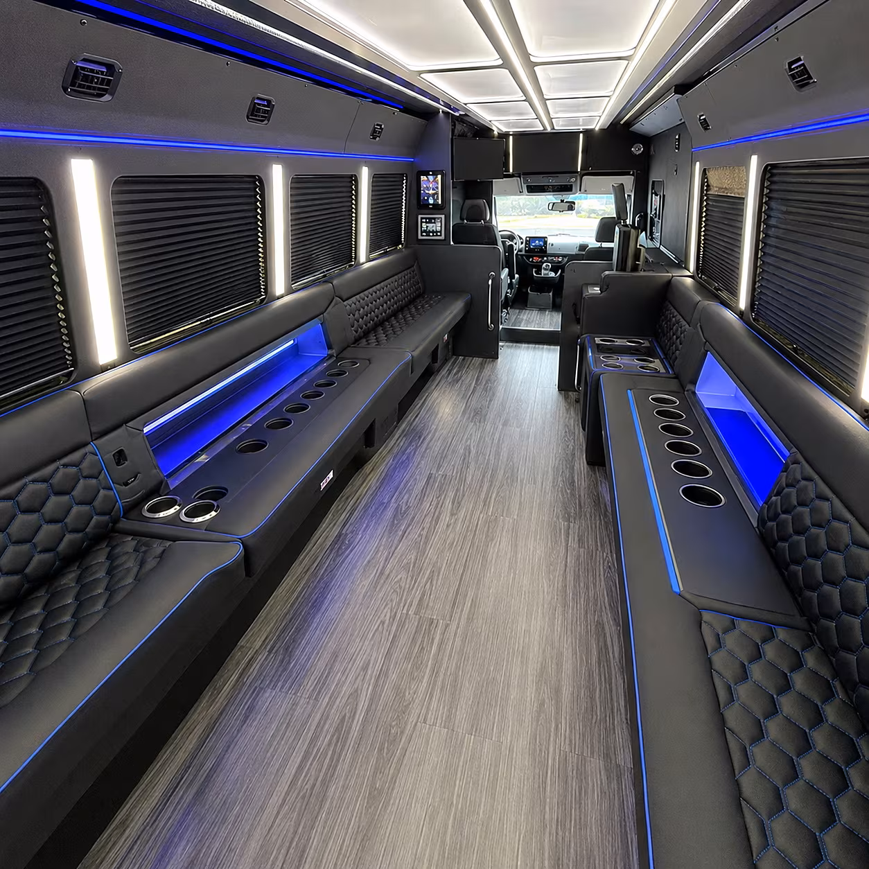 cathedral city party bus rental interior