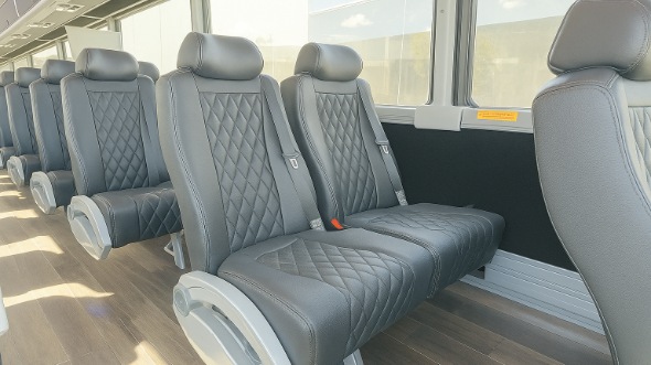 Interior of Charter Bus Company Cathedral City's 25 Passenger Mini bus in Cathedral City