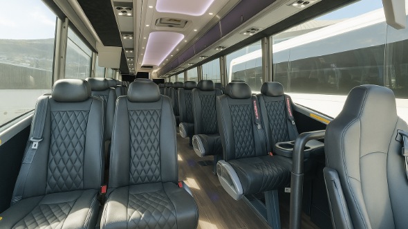 Interior of Charter Bus Company Cathedral City's 28 Passenger Mini bus in Cathedral City