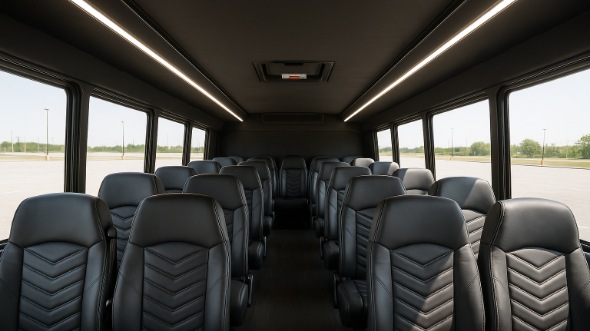 Interior of Charter Bus Company Cathedral City's 35 Passenger Minibus in Cathedral City