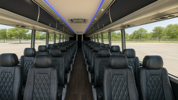 Interior of Charter Bus Company Cathedral City's 50 Passenger Charter Bus in Cathedral City