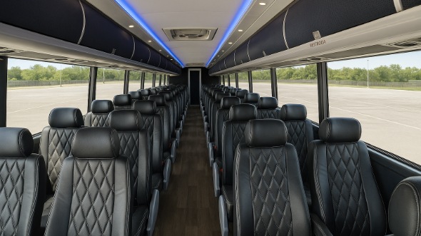 cathedral city 50 passenger charter bus inside