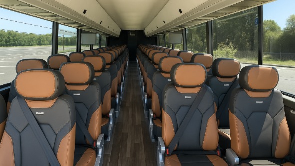 cathedral city 55 passenger charter bus inside
