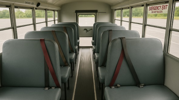 Interior of Charter Bus Company Cathedral City's School Bus in Cathedral City