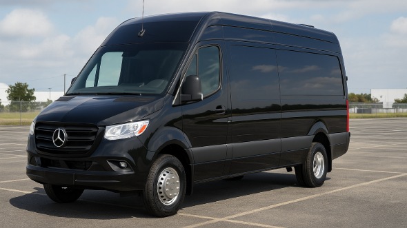 Exterior of Charter Bus Company Cathedral City's Sprinter Limo in Cathedral City