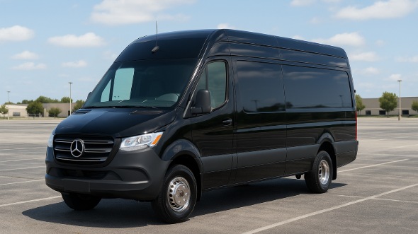 Exterior of Charter Bus Company Cathedral City's Sprinter Van Rental With Driver in Cathedral City