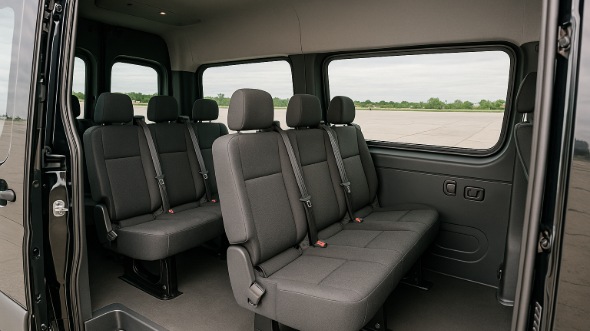 Interior of Charter Bus Company Cathedral City's Sprinter Van Rental With Driver in Cathedral City